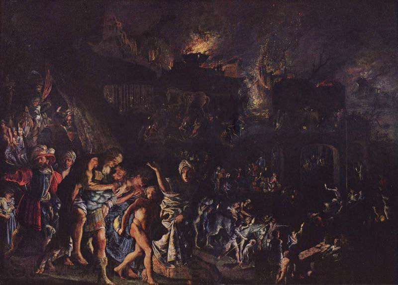 Adam Elsheimer The burning of Troy Spain oil painting art